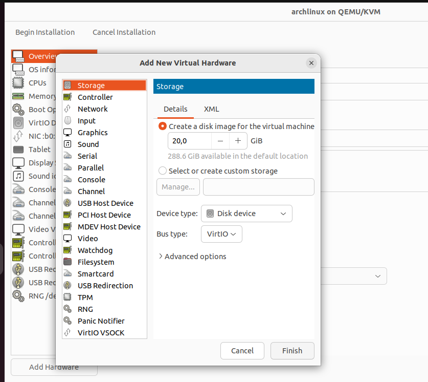 Adicionar imagem de disco para a VM